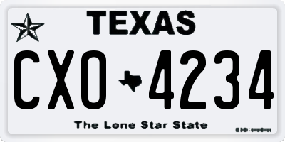 TX license plate CXO4234