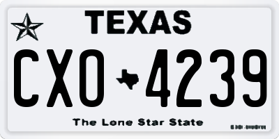 TX license plate CXO4239