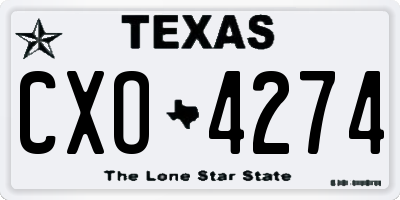 TX license plate CXO4274