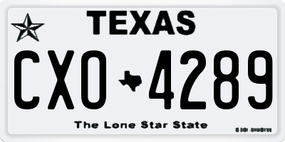 TX license plate CXO4289