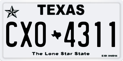 TX license plate CXO4311