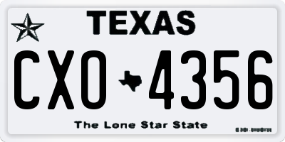 TX license plate CXO4356