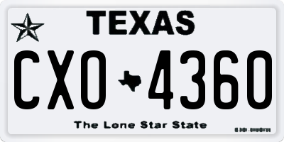 TX license plate CXO4360