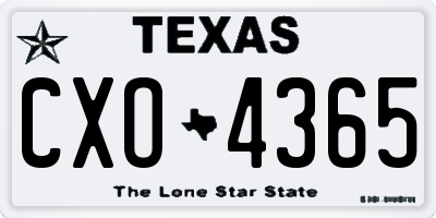 TX license plate CXO4365