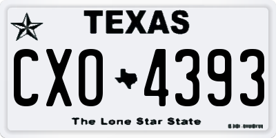 TX license plate CXO4393