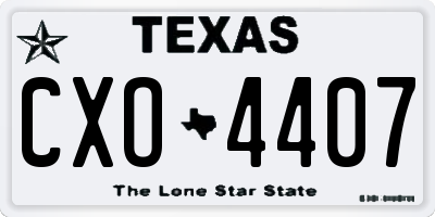 TX license plate CXO4407