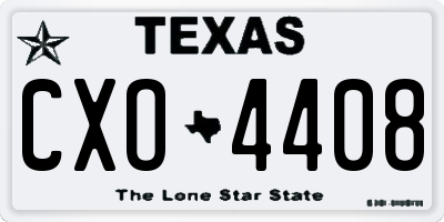 TX license plate CXO4408