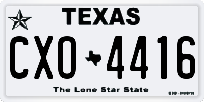 TX license plate CXO4416