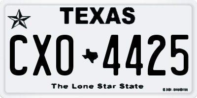TX license plate CXO4425