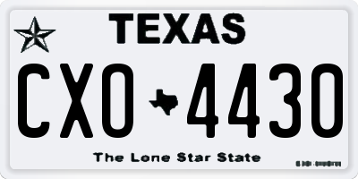 TX license plate CXO4430