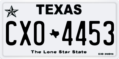 TX license plate CXO4453