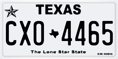 TX license plate CXO4465