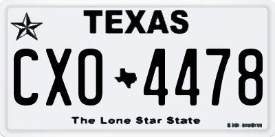 TX license plate CXO4478