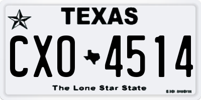 TX license plate CXO4514