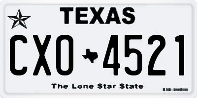 TX license plate CXO4521