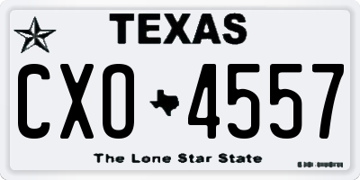 TX license plate CXO4557