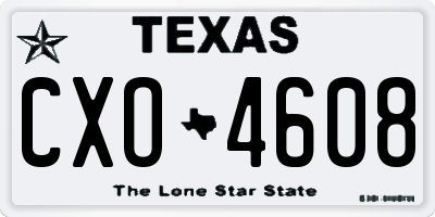 TX license plate CXO4608