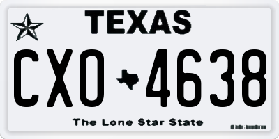TX license plate CXO4638