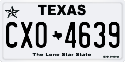 TX license plate CXO4639