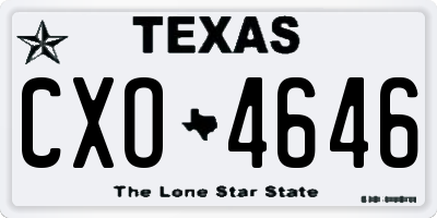 TX license plate CXO4646