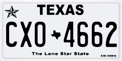 TX license plate CXO4662