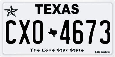 TX license plate CXO4673