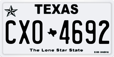 TX license plate CXO4692