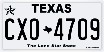 TX license plate CXO4709
