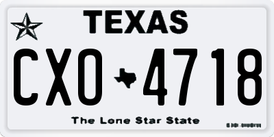TX license plate CXO4718
