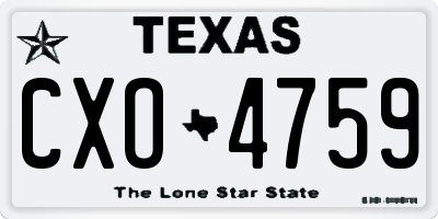 TX license plate CXO4759