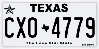 TX license plate CXO4779