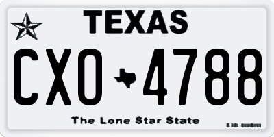 TX license plate CXO4788