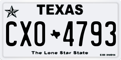 TX license plate CXO4793