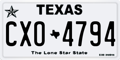 TX license plate CXO4794
