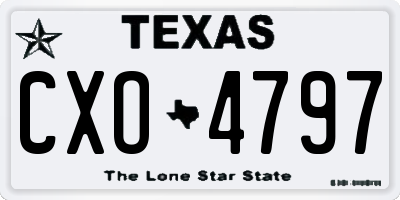 TX license plate CXO4797