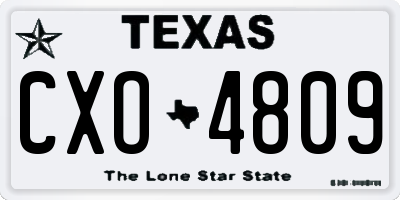 TX license plate CXO4809