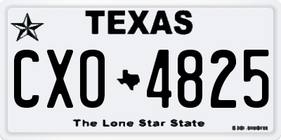 TX license plate CXO4825