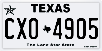TX license plate CXO4905