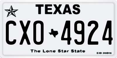 TX license plate CXO4924