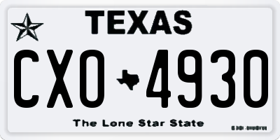 TX license plate CXO4930