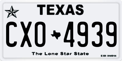 TX license plate CXO4939