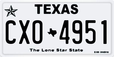 TX license plate CXO4951