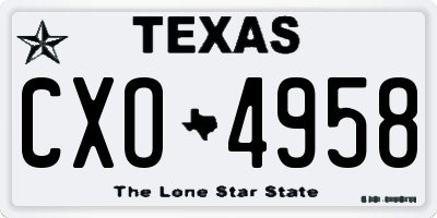 TX license plate CXO4958