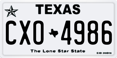 TX license plate CXO4986