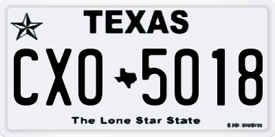 TX license plate CXO5018