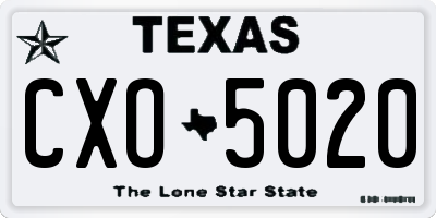TX license plate CXO5020