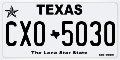 TX license plate CXO5030