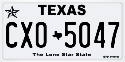 TX license plate CXO5047