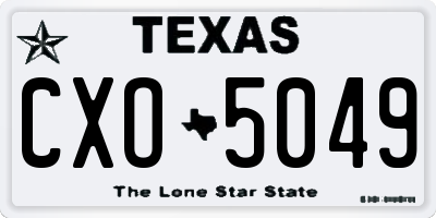 TX license plate CXO5049