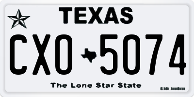 TX license plate CXO5074